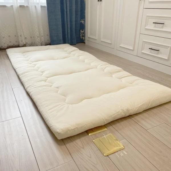 Japanese Shiki Futon Mattress – Thickened Tatami Sleeping Pad, Foldable Floor Guest Bed, Single Size