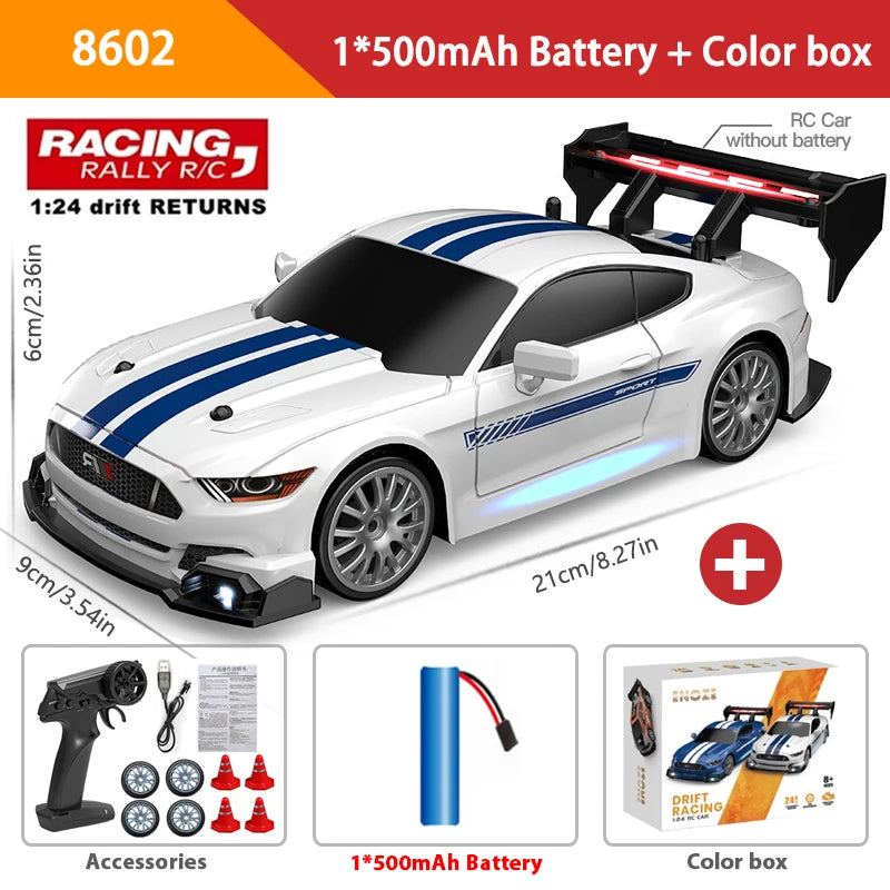 1:24 Scale 4WD RC Drift Car – 20KM/H High Speed LED Racing Vehicle