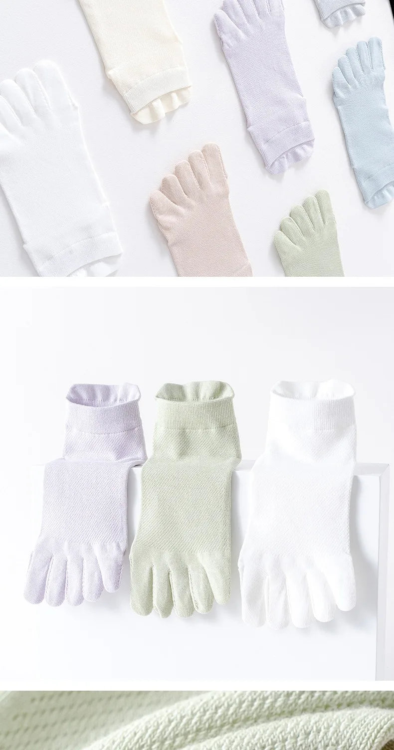 Women's Cotton Toe Socks – Breathable Mesh