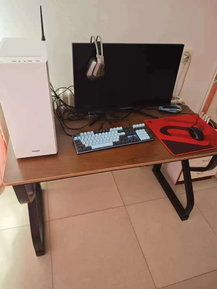 Solid Wood Core Gaming & Home Office Desk — E0 Eco-Friendly, Dual Cable Management, Multiple Sizes & Styles