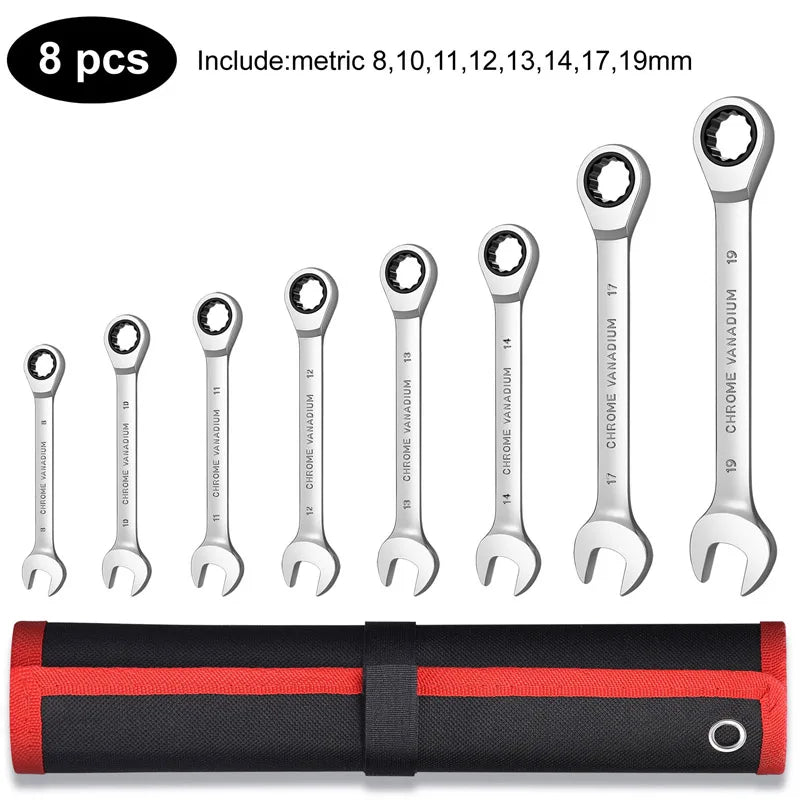 72-Tooth Metric Ratcheting Wrench Set
