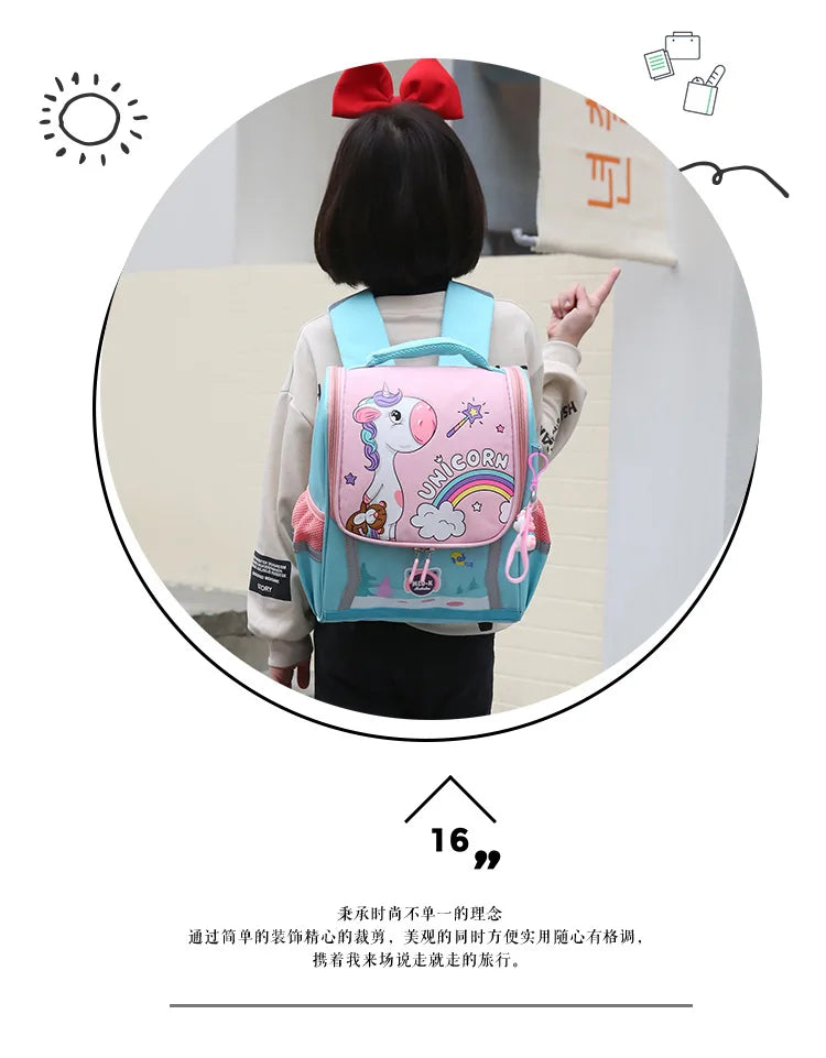 Unicorn School Backpack – Kids Canvas Bag & Size Options