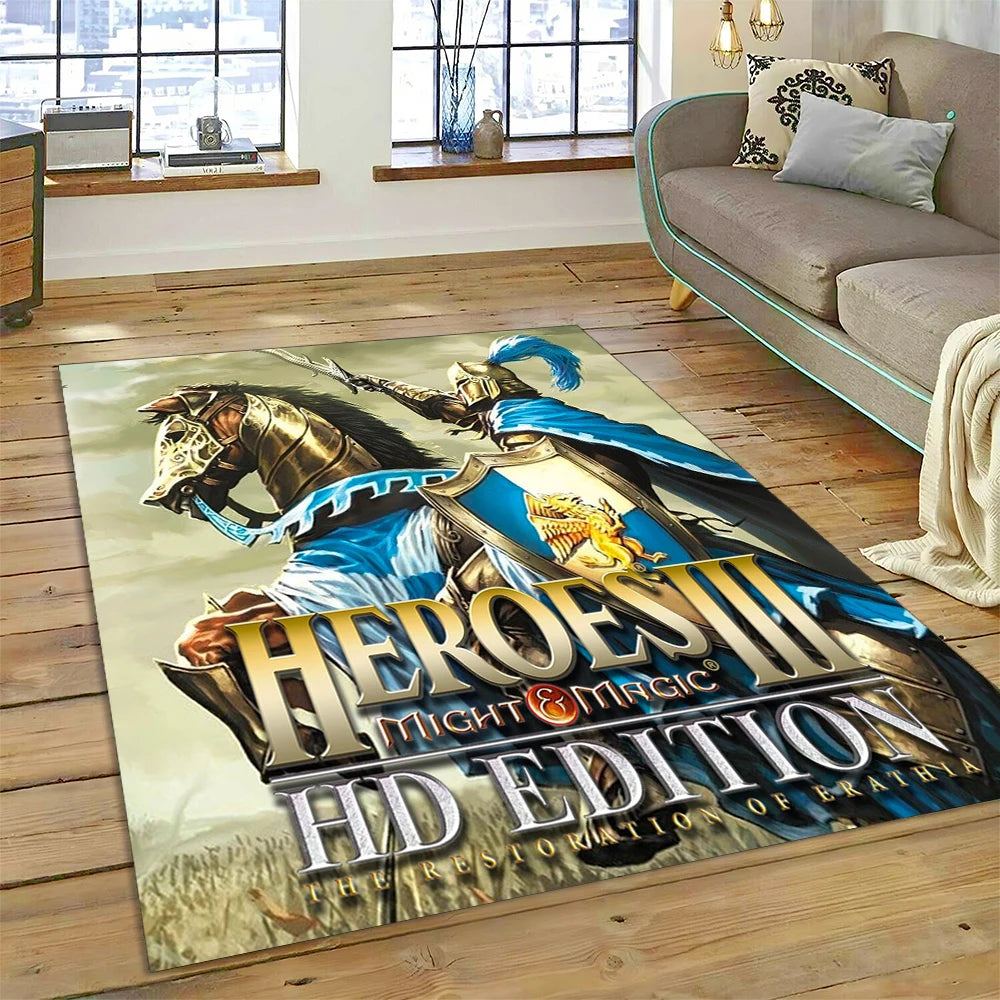 Heroes of Might & Magic Retro Gaming Rug – Non-Slip Floor Mat for Living Room, Bedroom & Sofa, 27 Designs & 9 Sizes