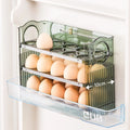 3-Layer Flip Egg Storage Box for Refrigerator – Holds 30 Eggs, Space-Saving Fridge Door Organizer