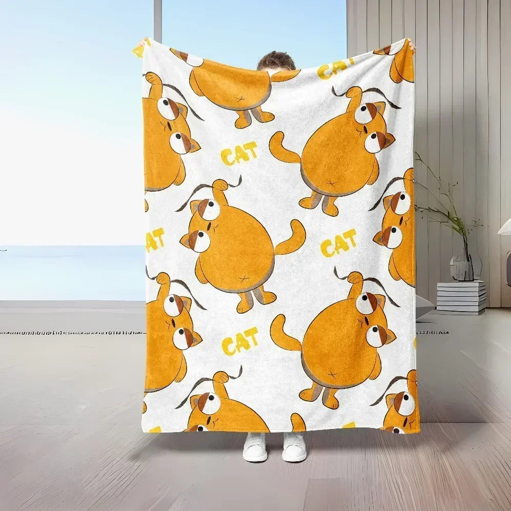 Heart Print Flannel Throw Blanket – Super Soft Plush Love Print for Bed, Sofa & Travel