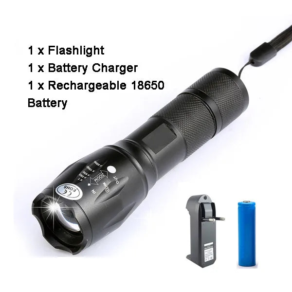 XM-L2 10000LM Zoomable CREE LED Flashlight – Waterproof Tactical Torch for 18650/26650