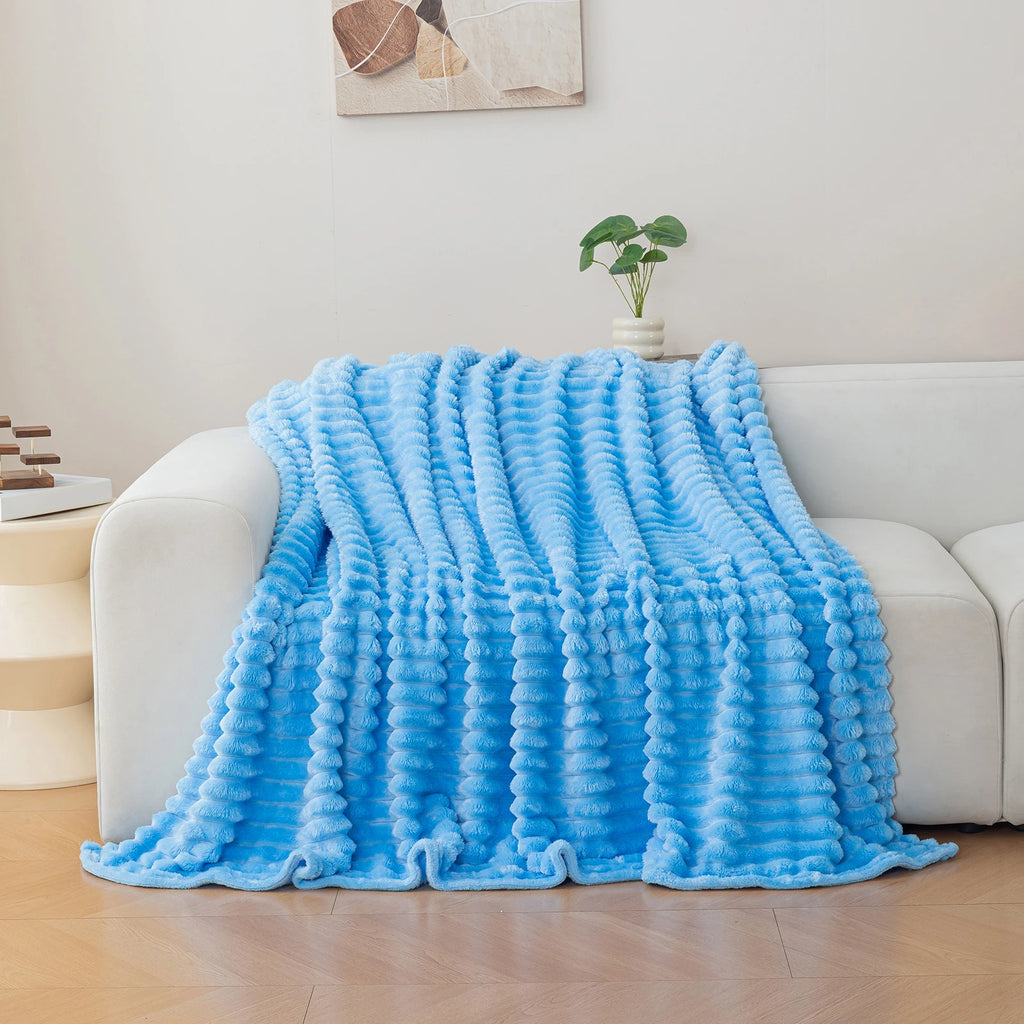 Soft Flannel Blanket – Warm Nap Throw in Multiple Colors, Christmas Gift Blanket