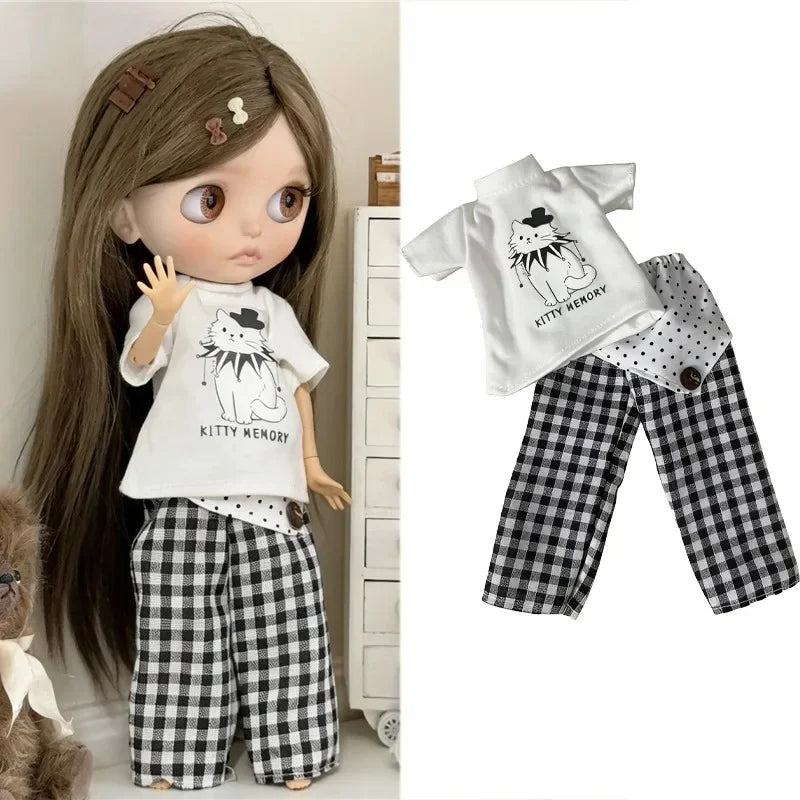 Blythe Doll Outfit Clothing Set – Princess Lace Maid Skirt & Vintage Dress Accessories for OB24 OB22 1/6