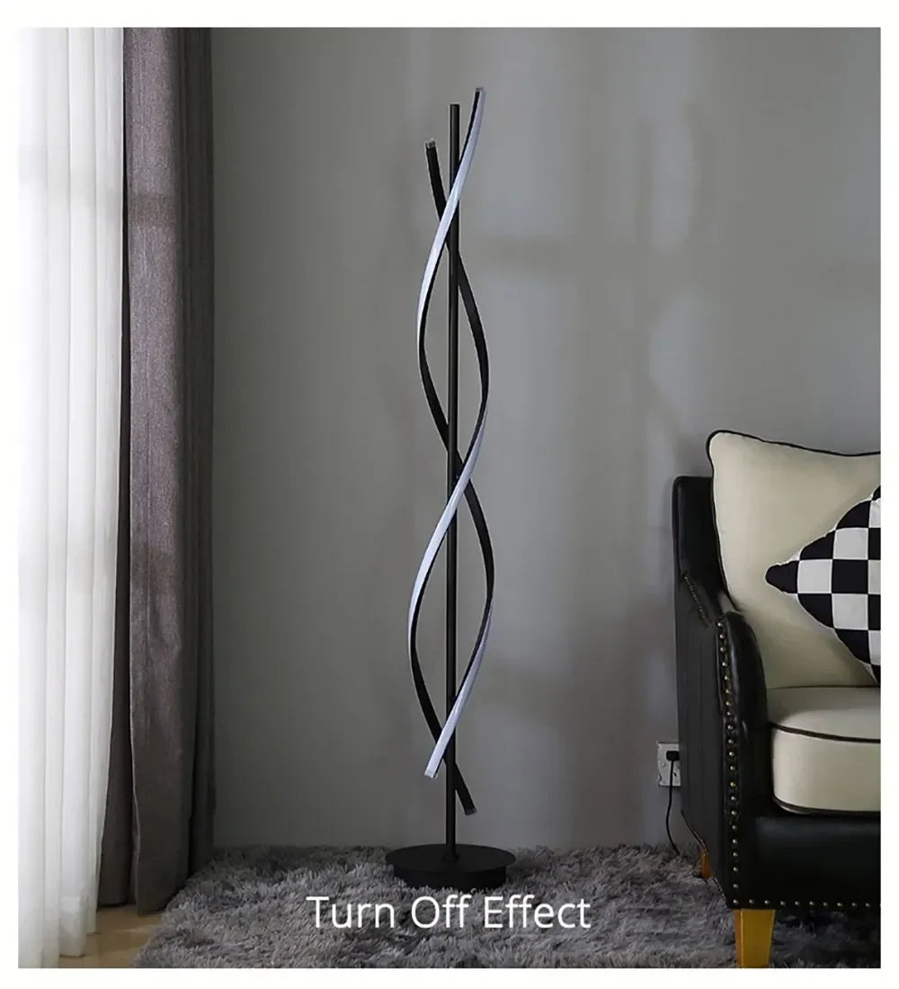 Spiral LED Floor Lamp – 135cm Sculptural Light