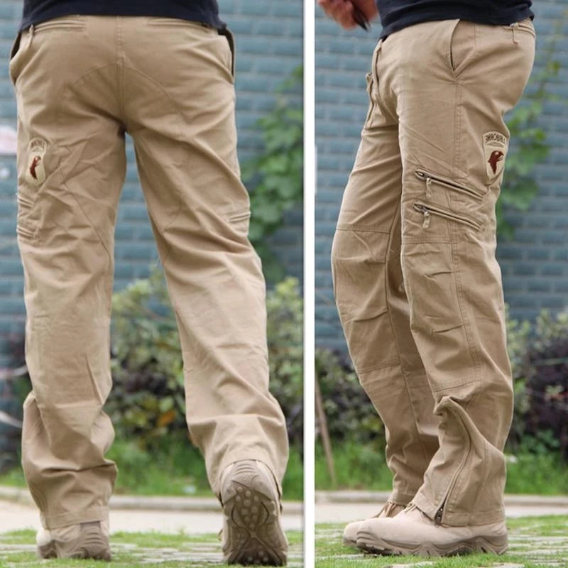 Men's Tactical Cargo Pants — Multi-Pocket Cotton Camouflage Outdoor Work Trousers