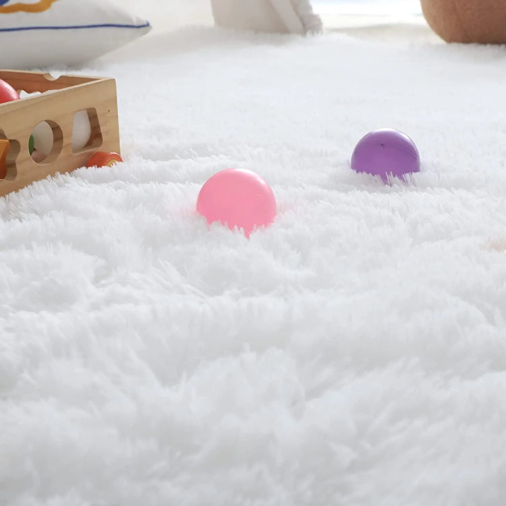 Fluffy Area Rug – Nordic Style Non-Slip Bedroom & Living Room Carpet, 8 Colors & 7 Sizes
