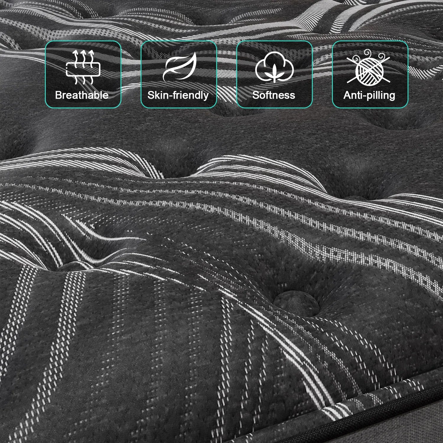 12 Inch Gel Memory Foam Hybrid Pocket Spring Mattress | Twin, Full, Queen & King | Medium Firm, Motion Isolation, Mattress in a Box
