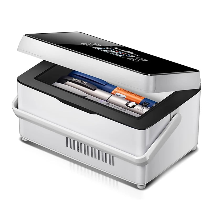 Insulin Refrigeration Box – Large Capacity Medicine Cooler with 2 Batteries for Travel & Car Use