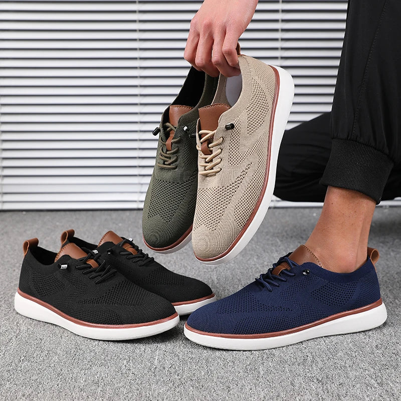 Men's Air Mesh Lace-Up Walking Shoes