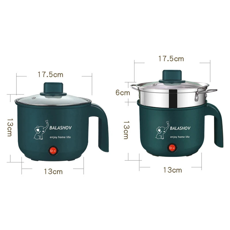 Mini Electric Rice Cooker — Non-Stick, Single or Double Layer, 1.8L for Home Use
