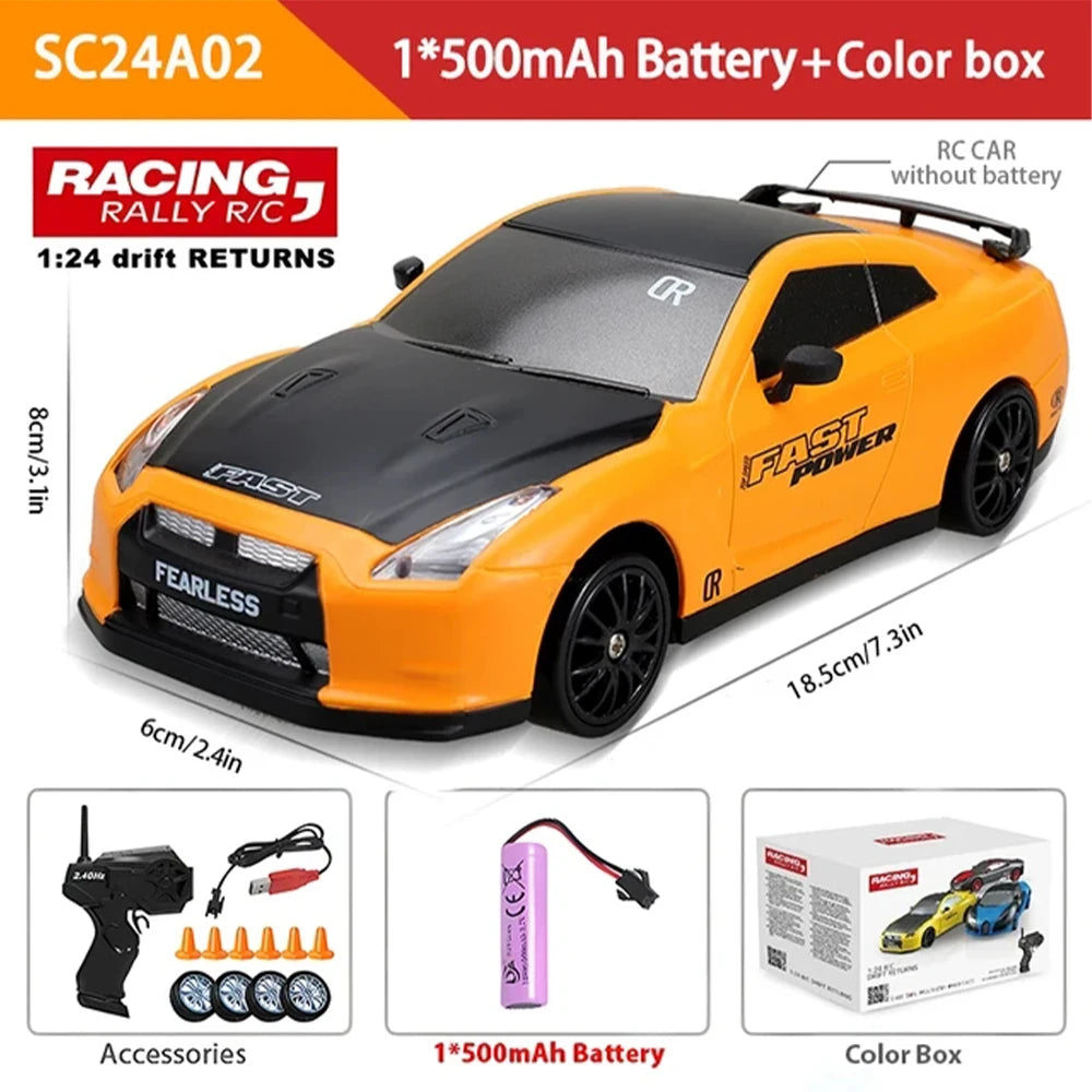 1:24 Scale 4WD RC Drift Car – 20KM/H High Speed LED Racing Vehicle