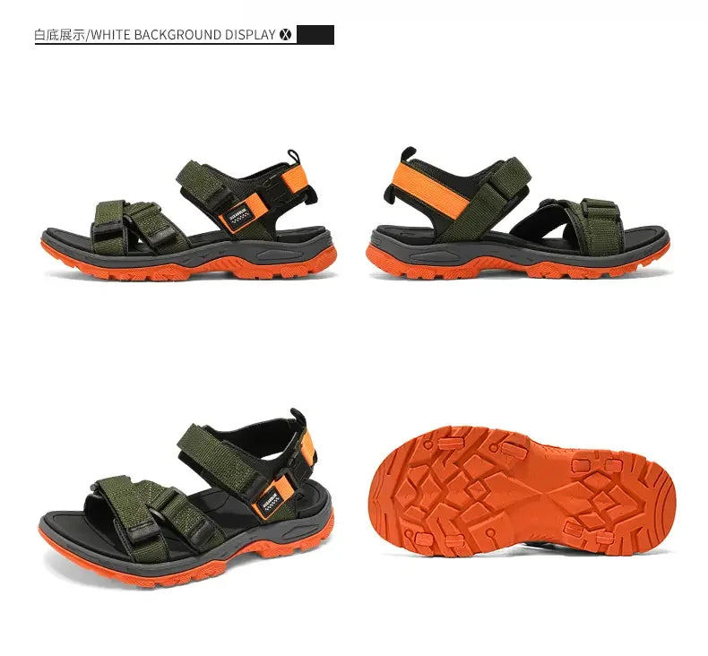 Men's Casual Outdoor Sport Sandals — Adjustable Ankle-Wrap Beach & Hiking Sandals