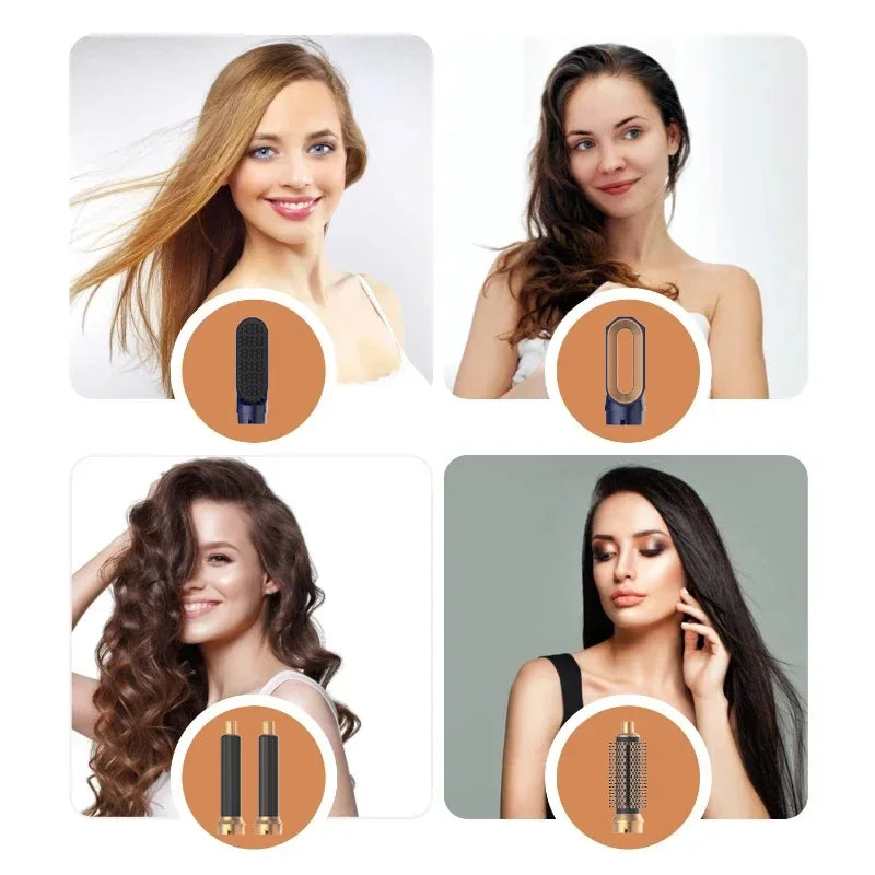 5-in-1 Ionic Hair Dryer & Styler Set – High-Speed Hot Comb Brush & Straightener