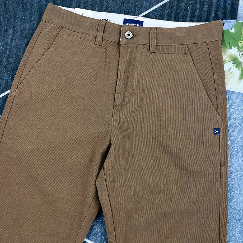 Men's Heavyweight Work Pants – Retro Straight Leg Stretch Cotton Trousers