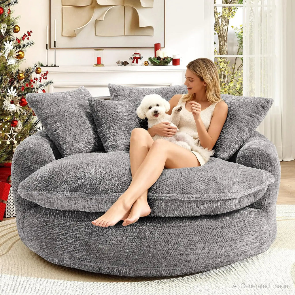 54.3-Inch Round Boneless Chaise Lounge