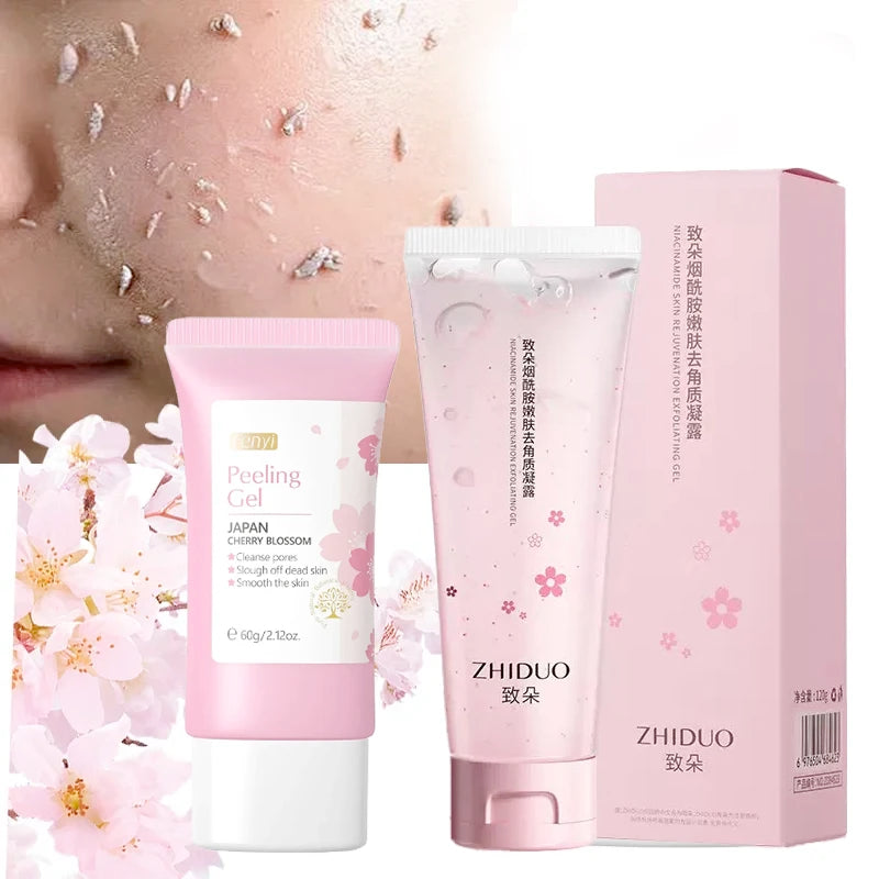 FENYI Cherry Blossom Exfoliating Peeling Gel – Deep Cleansing Facial Scrub & Skin Brightener
