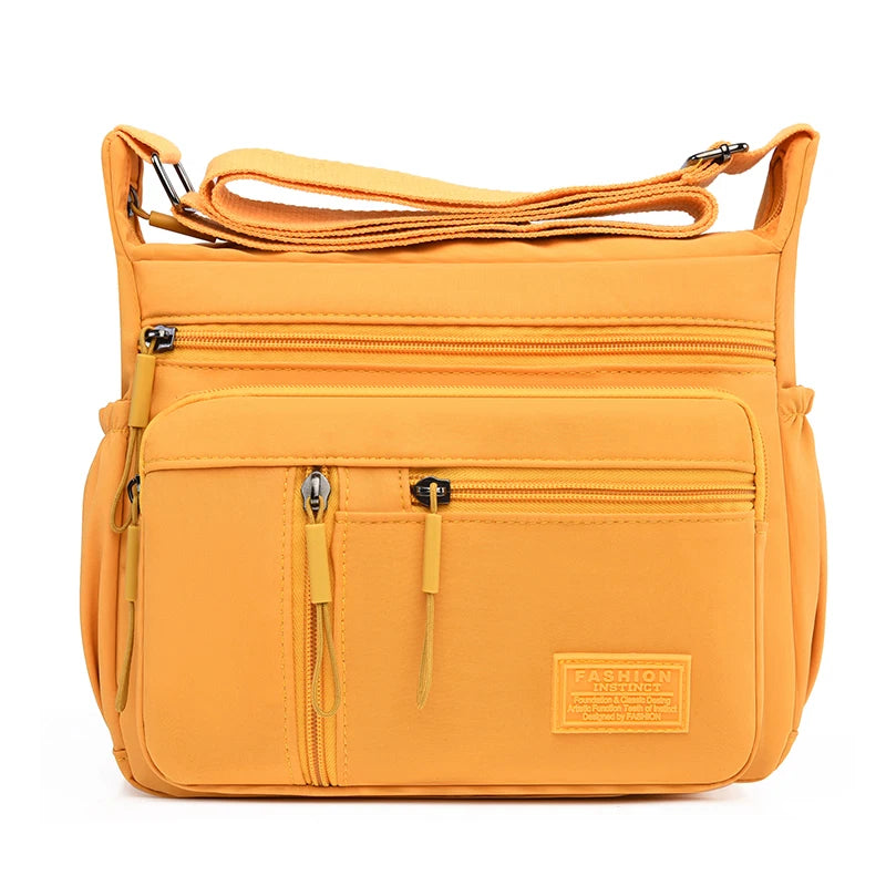 Waterproof Nylon Crossbody Bag – Multi-Pocket Large Capacity Shoulder Messenger Handbag for Women