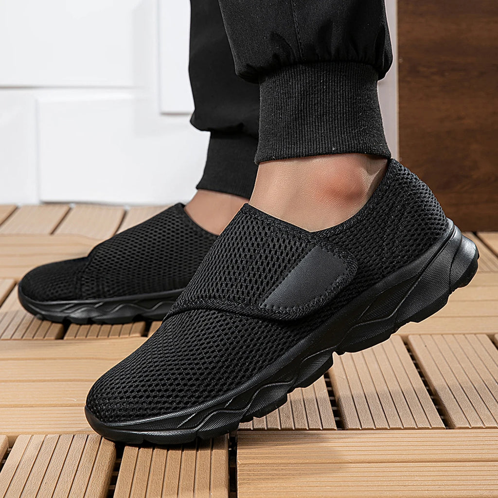 Men's Orthopedic Wide Fit Sneakers – Diabetic-Friendly Adjustable Walking Shoes