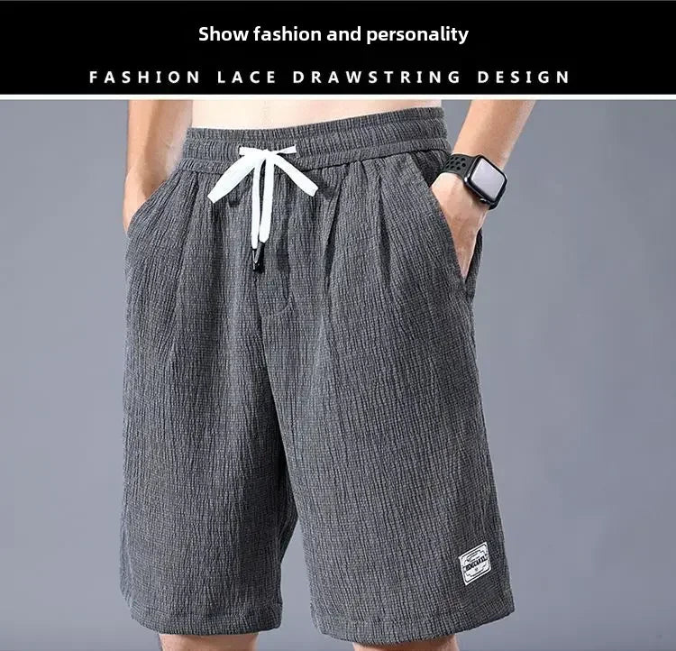 Men's Ice Silk Casual Loose Shorts — Summer Big Pants Comfortable Outerwear