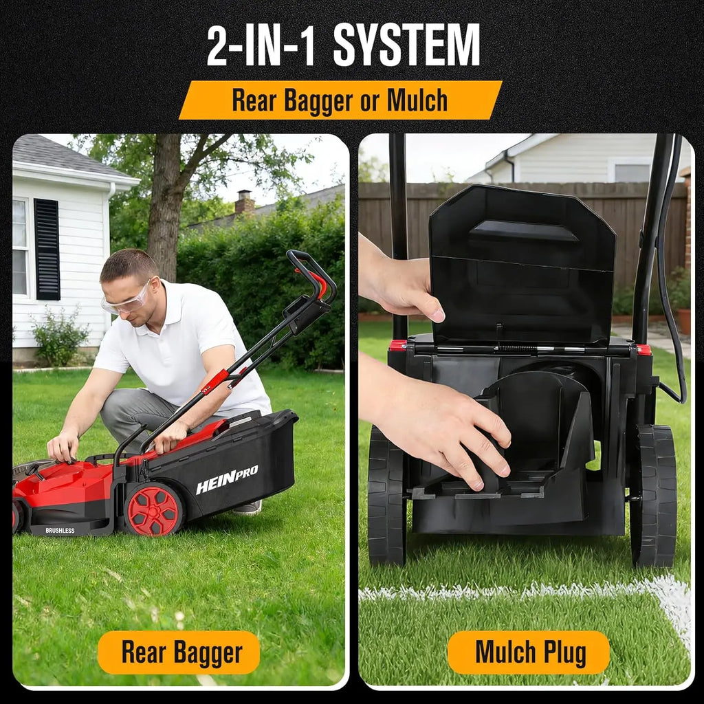 14-Inch Cordless Brushless Push Mower | 2-in-1 Mulching & Bagging, 5-Position Height, Milwaukee M18 Compatible (Tool Only)