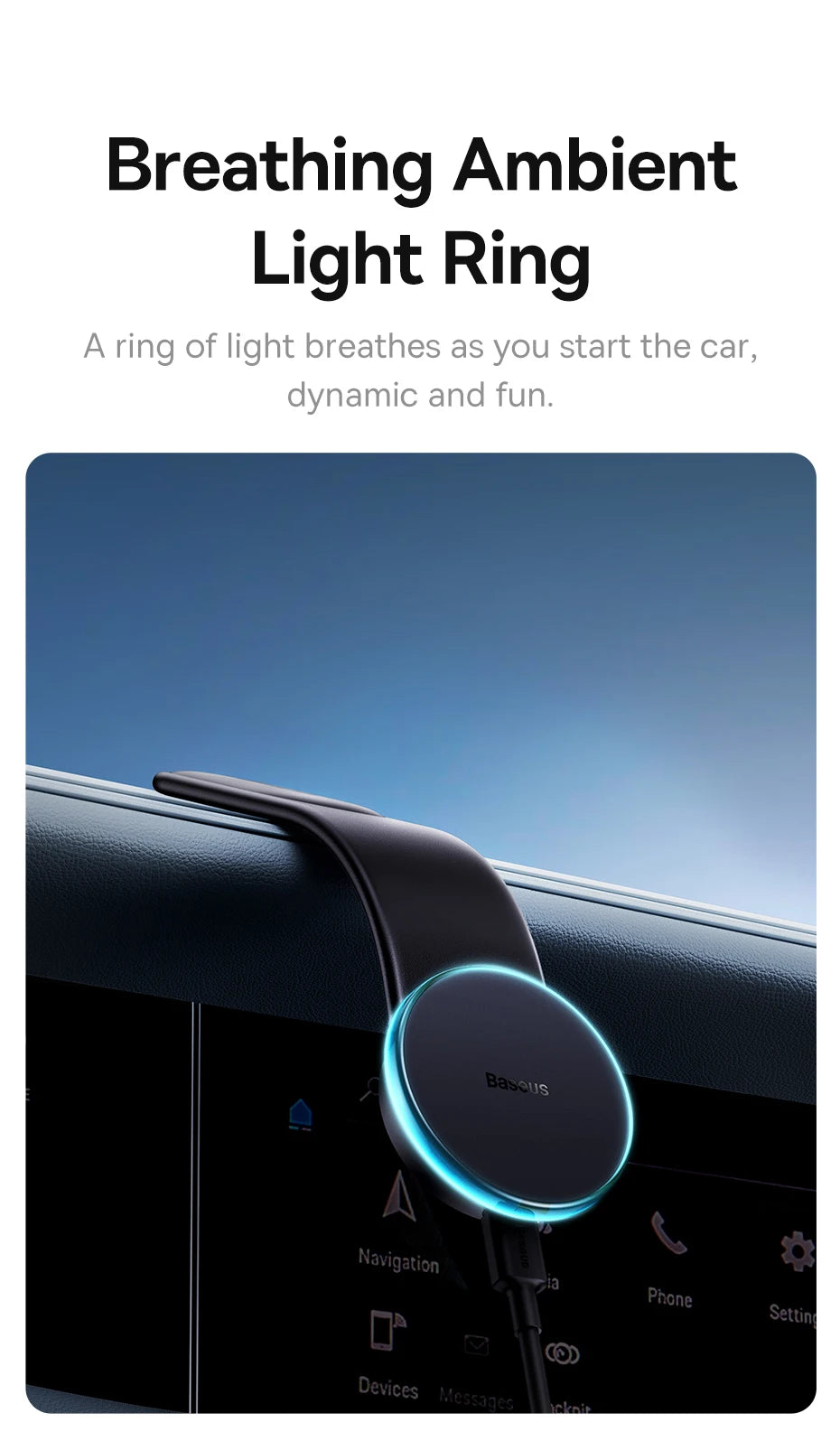 Baseus 15W Magnetic Wireless Car Charger Phone Holder – MagSafe Mount for iPhone 13–17