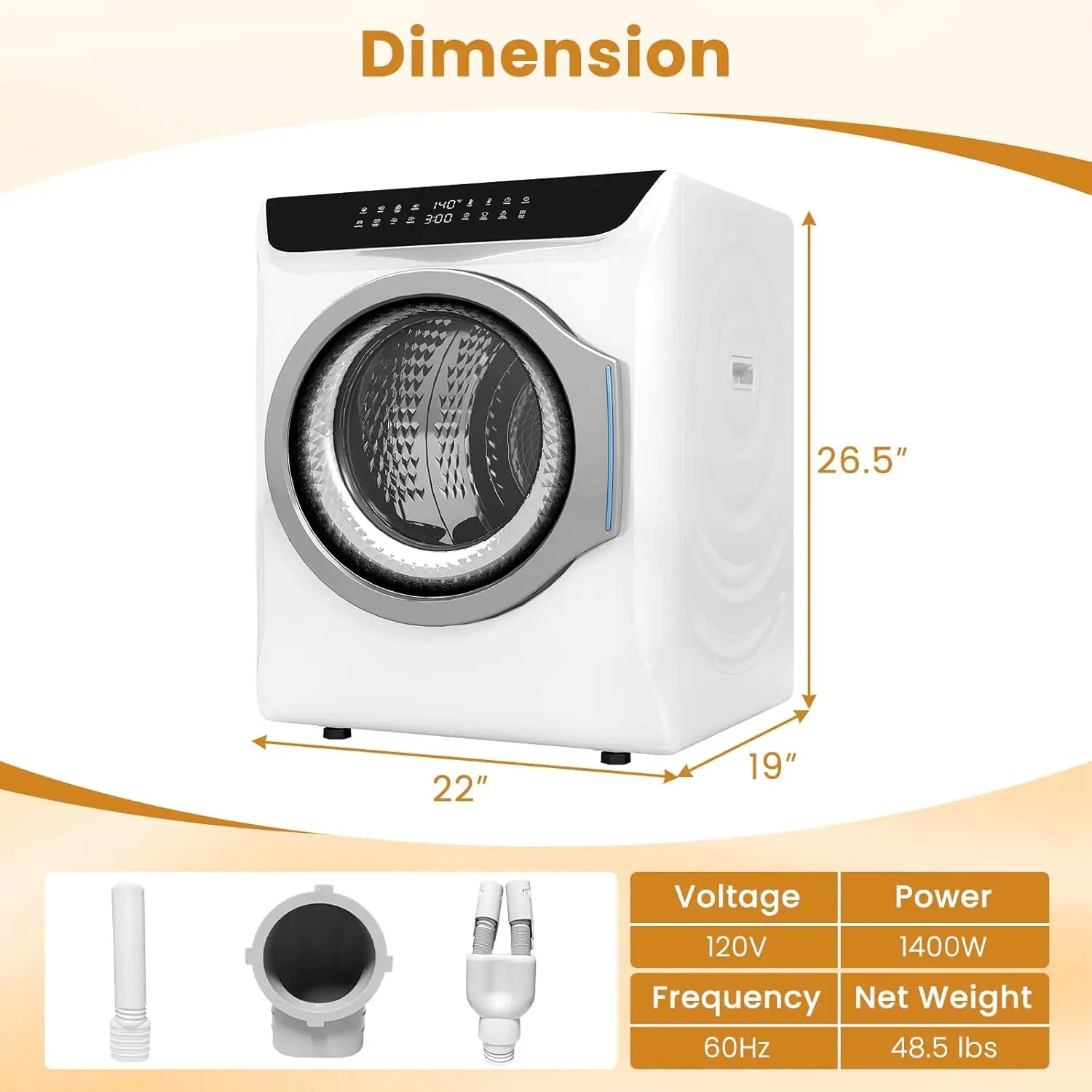 Portable Washer and Dryer Combo Set, 2.8 CU. FT. Portable Clothes Dryers with Boot Dryer, 28 lbs Fully Automatic, Customized