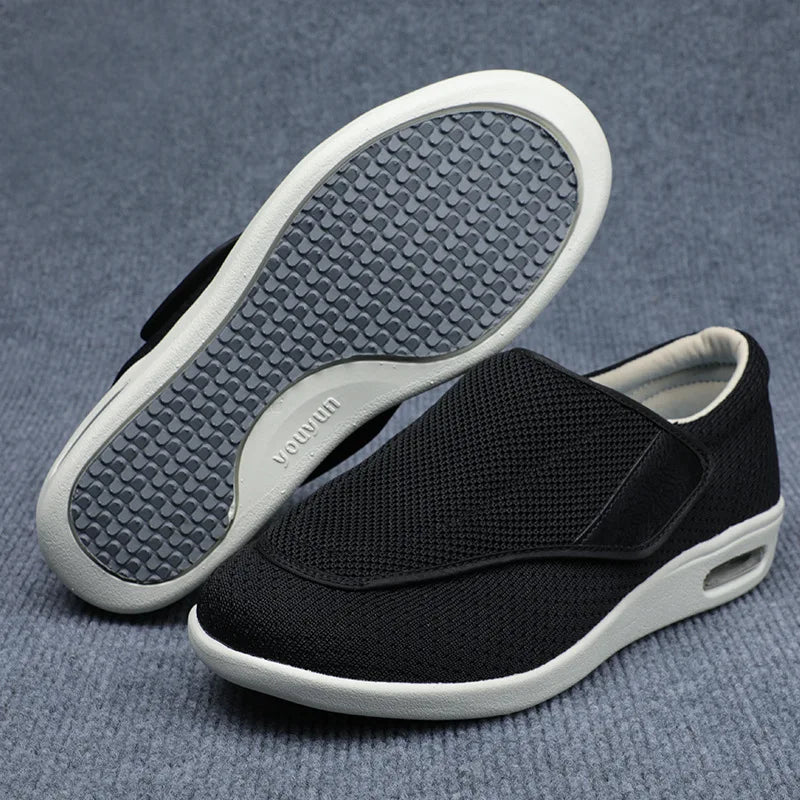 Women's Orthopedic Wide Walking Shoes – Soft Adjustable Diabetic Shoes for Swollen Feet, Bunion, Hallux Valgus & Elderly Comfort