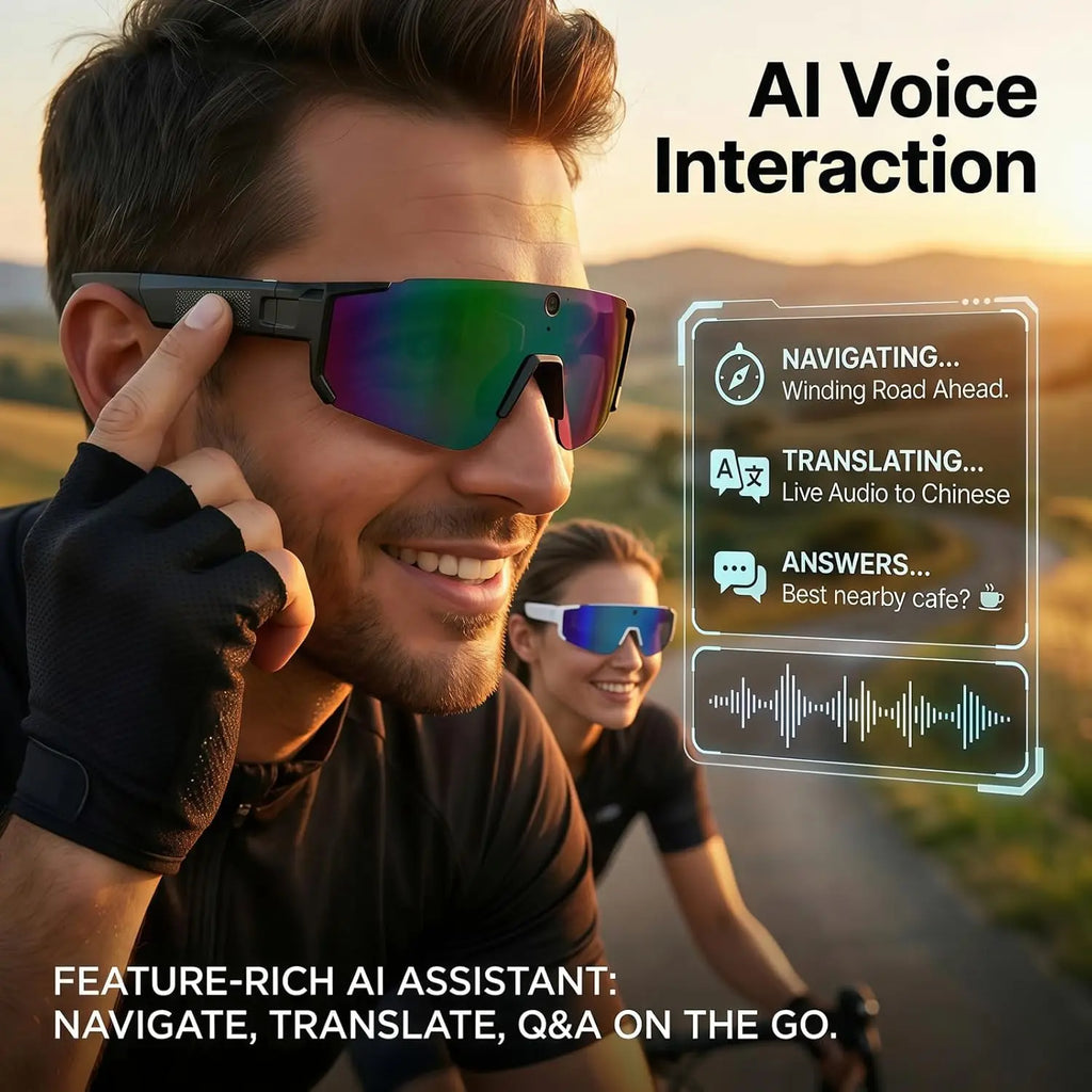 Break Every Language Barrier — AI Voice Translate Smart Glasses | 1200P HD Camera, Bluetooth 5.3, Anti-Shake & Polarized Lens