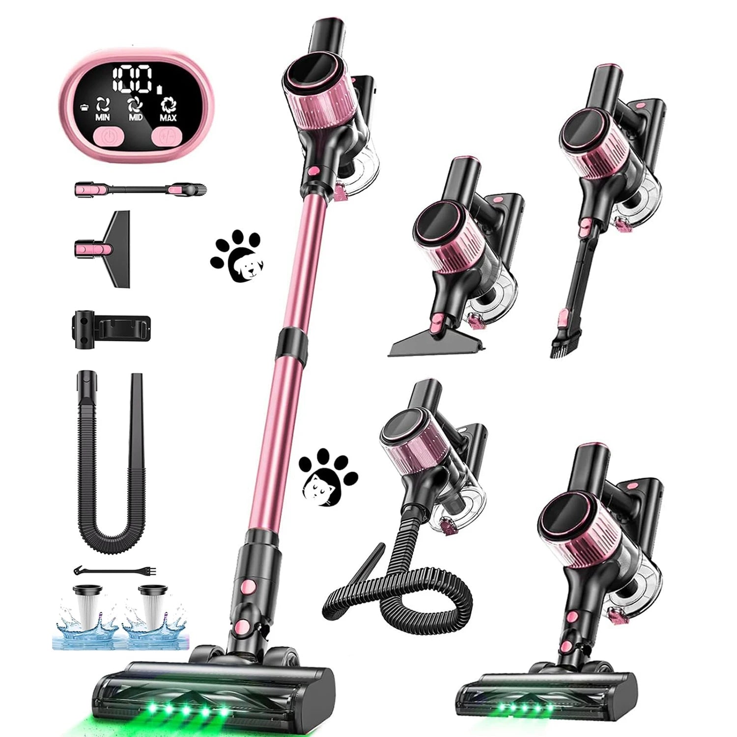 Cordless Vacuum Cleaner — 55Kpa / 500W / 45-Min Runtime, 10-in-1 Powerful Stick Vacuum for Home, Pet Hair, Hard Floor & Carpet