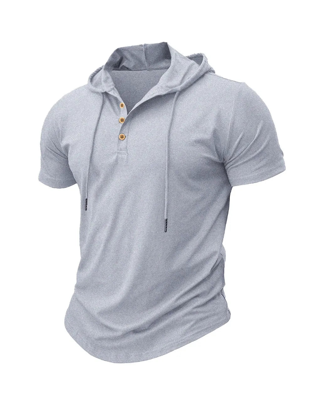 Men's Hooded Short-Sleeve Gym T-Shirt — Athletic Training Tee with Hood