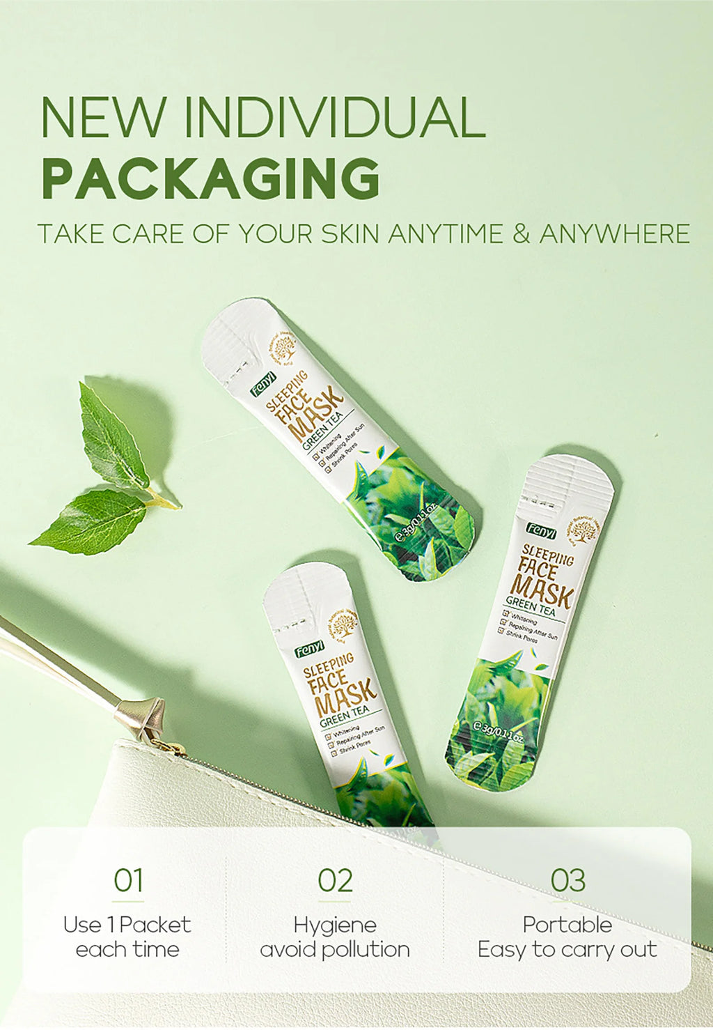 LAIKOU 7-Piece Sleeping Face Mask Set — Snail & Matcha