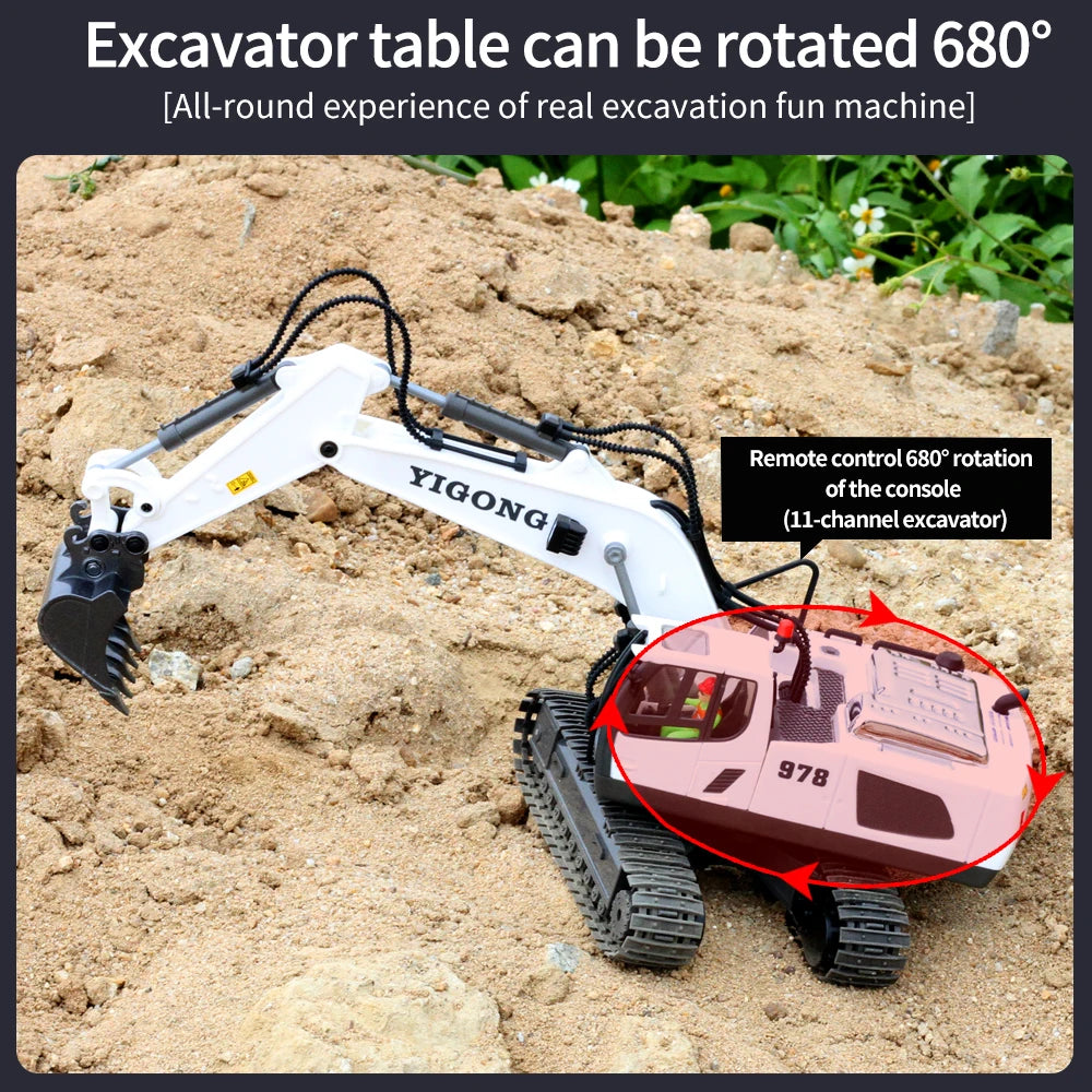 RC Excavator & Construction Toy Set – Remote Control Dump Truck & Bulldozer for Kids