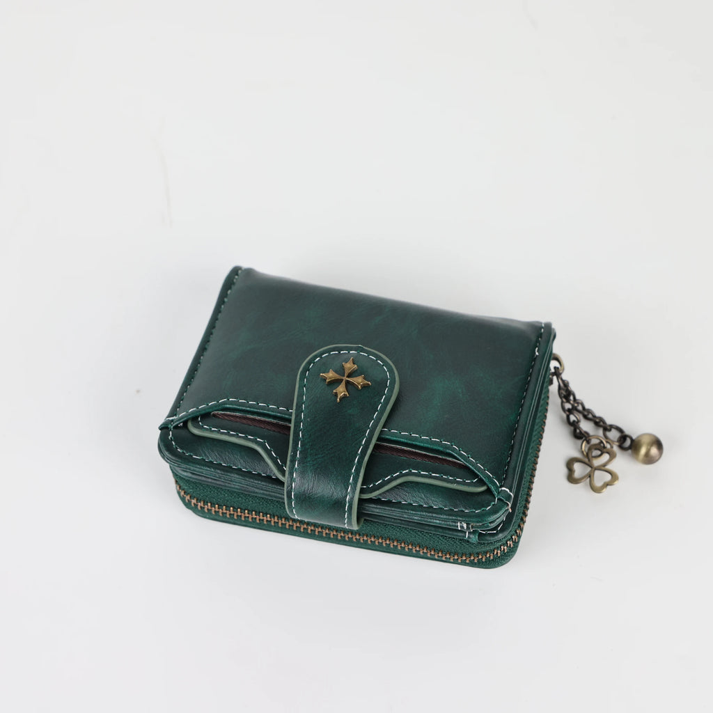 Women's Fashion Buckle Wallet – Short Zipper Coin Purse in European & American Style