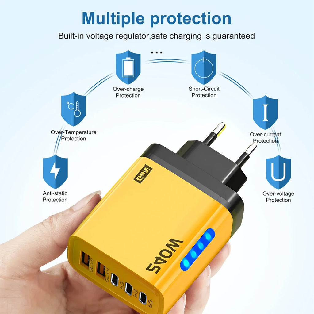 5-in-1 GaN Desktop Charger 240W — Multi-Port Fast Charging Station for All Devices