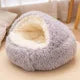 2-in-1 Soft Plush Round Pet Bed with Cover – Warm Cave Nest for Small Dogs & Cats, 50cm