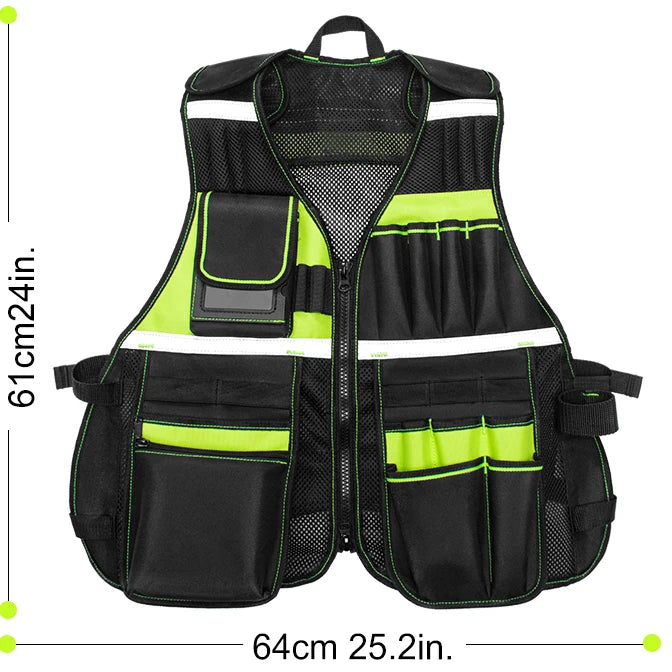 Heavy Duty Tool Vest – Multi-Pocket Work Vest for Electricians