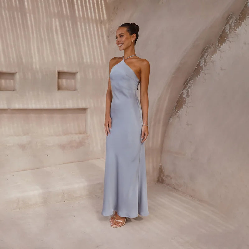 Sleeveless Backless Slim Maxi Party Dress — Sexy Solid Temperament Formal Dress