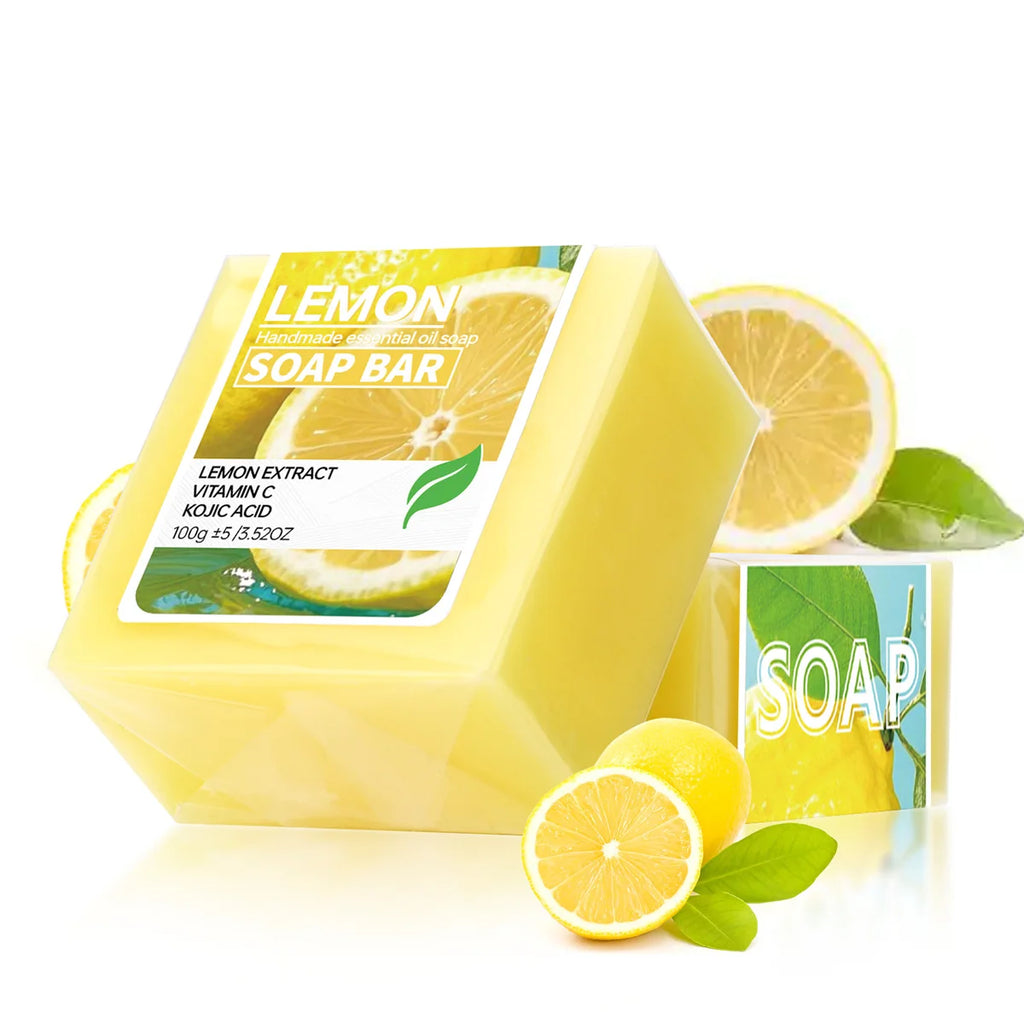 Lemon Vitamin C Brightening Soap Bar – Quercetin & Essential Oil Deep Cleansing Bar