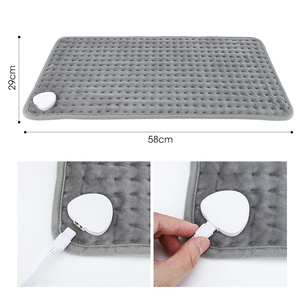 Electric Heating Blanket Mat – Heated Pad for Bed & Sofa, Warm Winter Thermal Blanket, 58x29cm