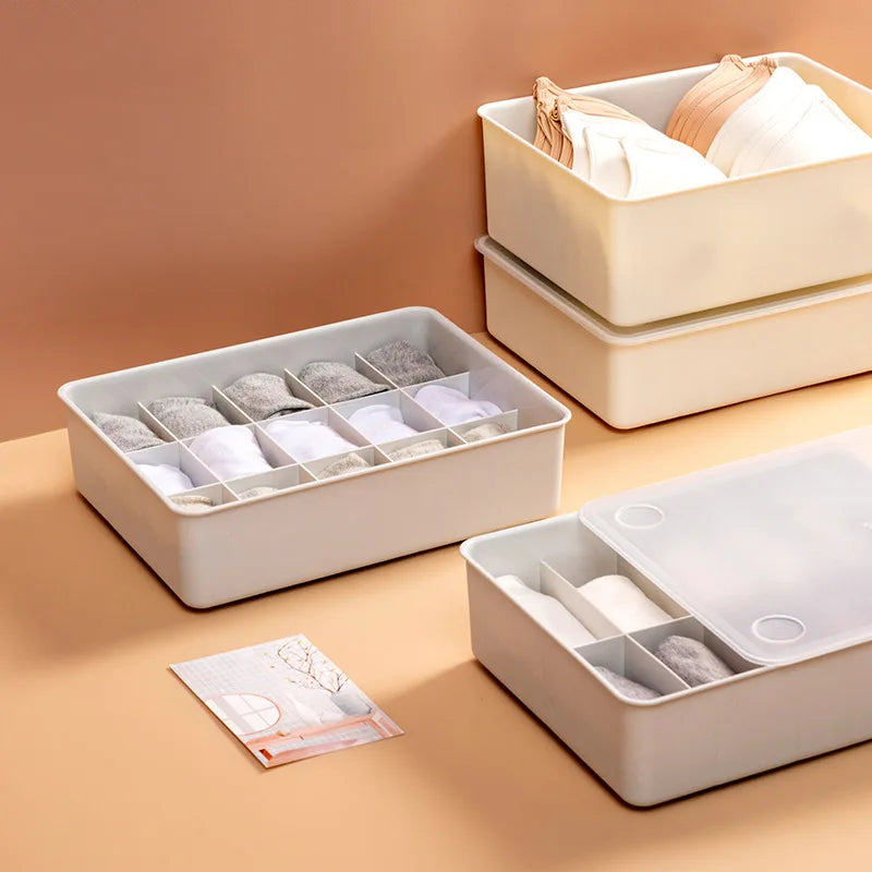 Plastic Underwear & Bra Drawer Organizer — Divider Storage Box