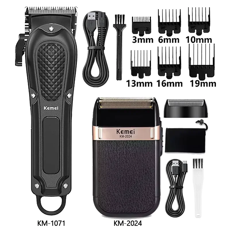 Kemei KM-1071 / KM-2299 / KM-2024 Cordless Hair Clipper – Wet/Dry, USB Rechargeable, CE & CCC