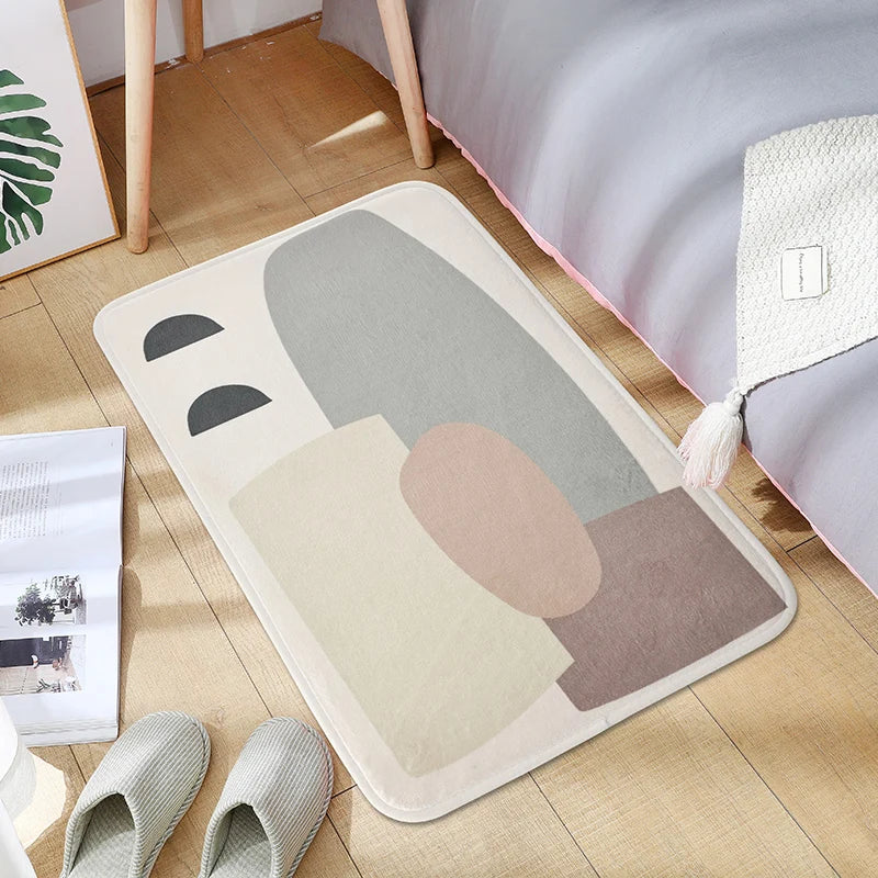 Cartoon Plush Bedside Floor Mat – Non-Slip Long Strip Rug for Bedroom, Sofa & Coffee Table