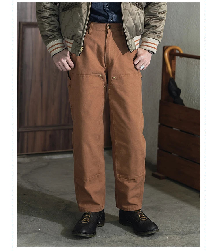 Double Knee Canvas Work Pants – Men's Heavyweight Cotton Carpenter Pants