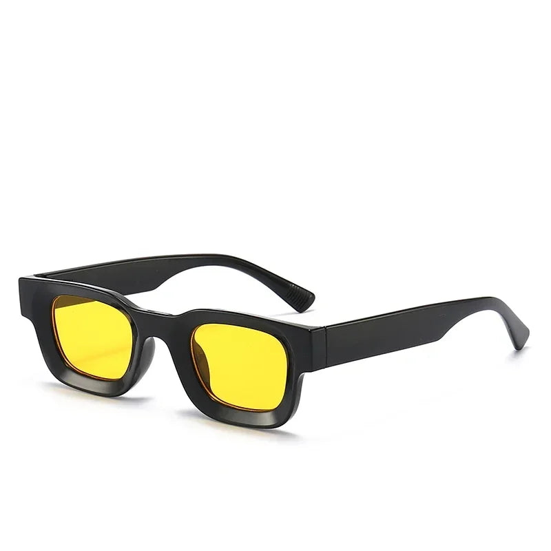 Small Rectangle Thick Frame Sunglasses | UV400 Unisex Square Shades for Men & Women