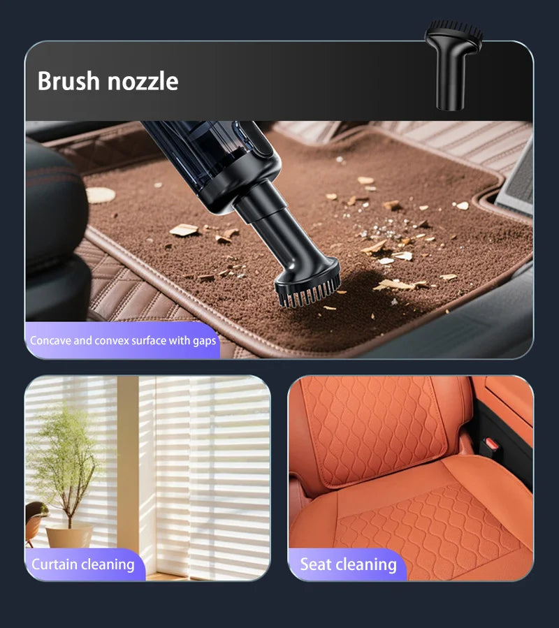 Wireless Car Vacuum Cleaner – One-Button Dust Dump, High Power Large Suction Mini Handheld